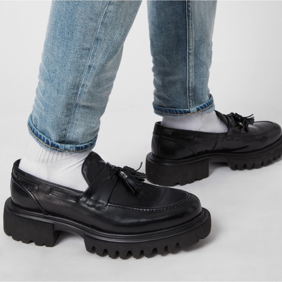 All Saints Black Loafers Size 41 - Picture 2 of 6
